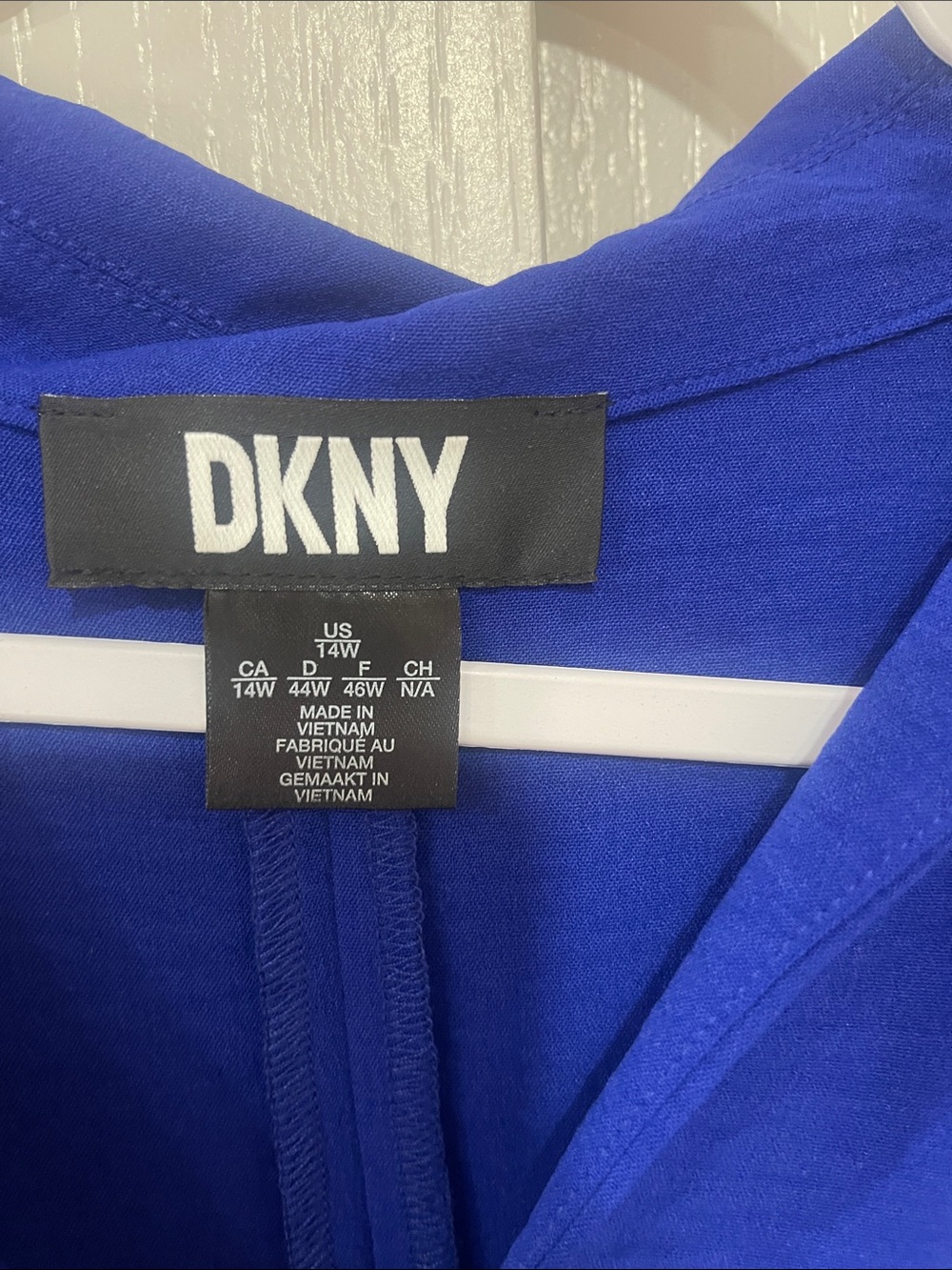 DKNY Electric Blue Midi Dress with Self-Tie Waist - Picture 3 of 9